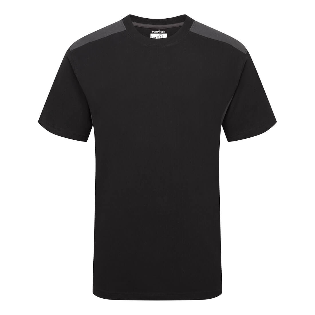 Portwest Two-Tone T-Shirt S/S in Black/Grey, main product image