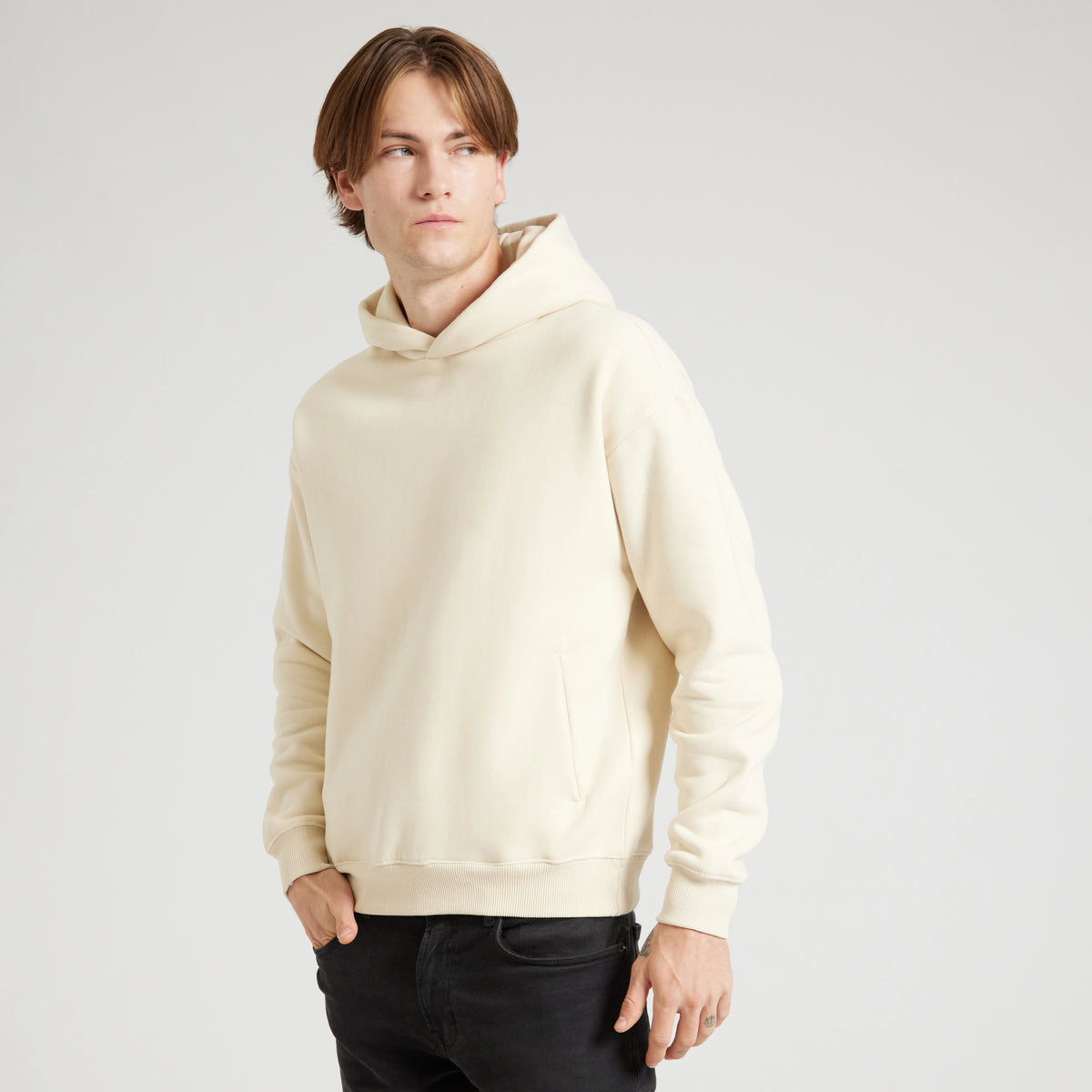 Cotton Ridge W76 Gemini Oversized Hoodie in Ivory