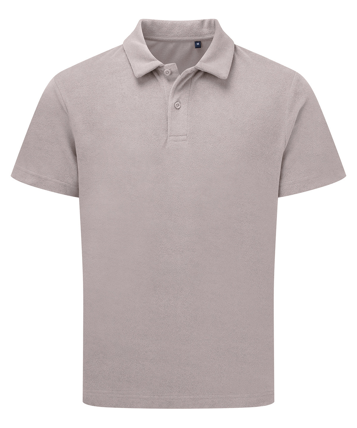 Wombat Men’s Terry polo in Stone, front view