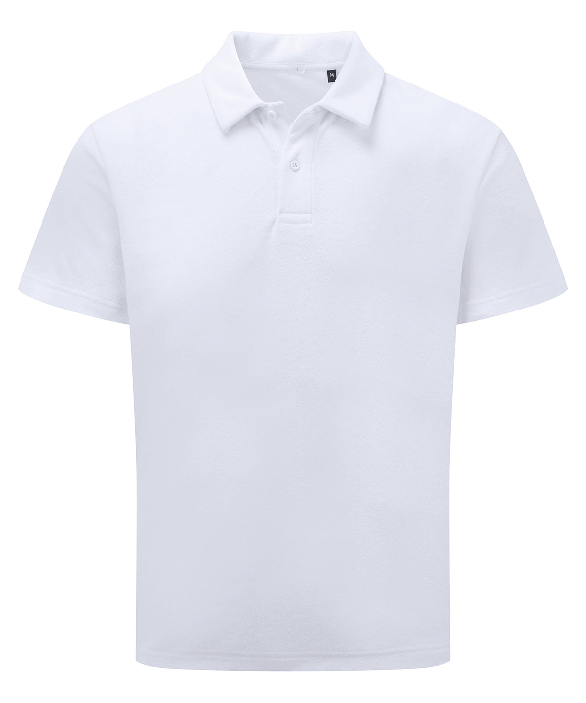 Wombat Men’s Terry polo in White, front view