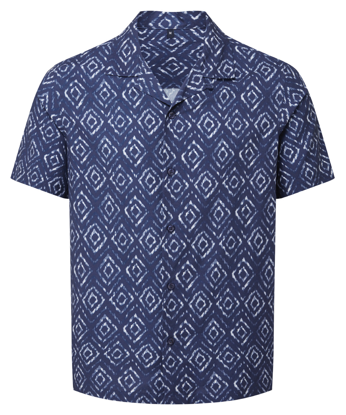 Wombat Men's shirt in Navy/White Aztec, front view