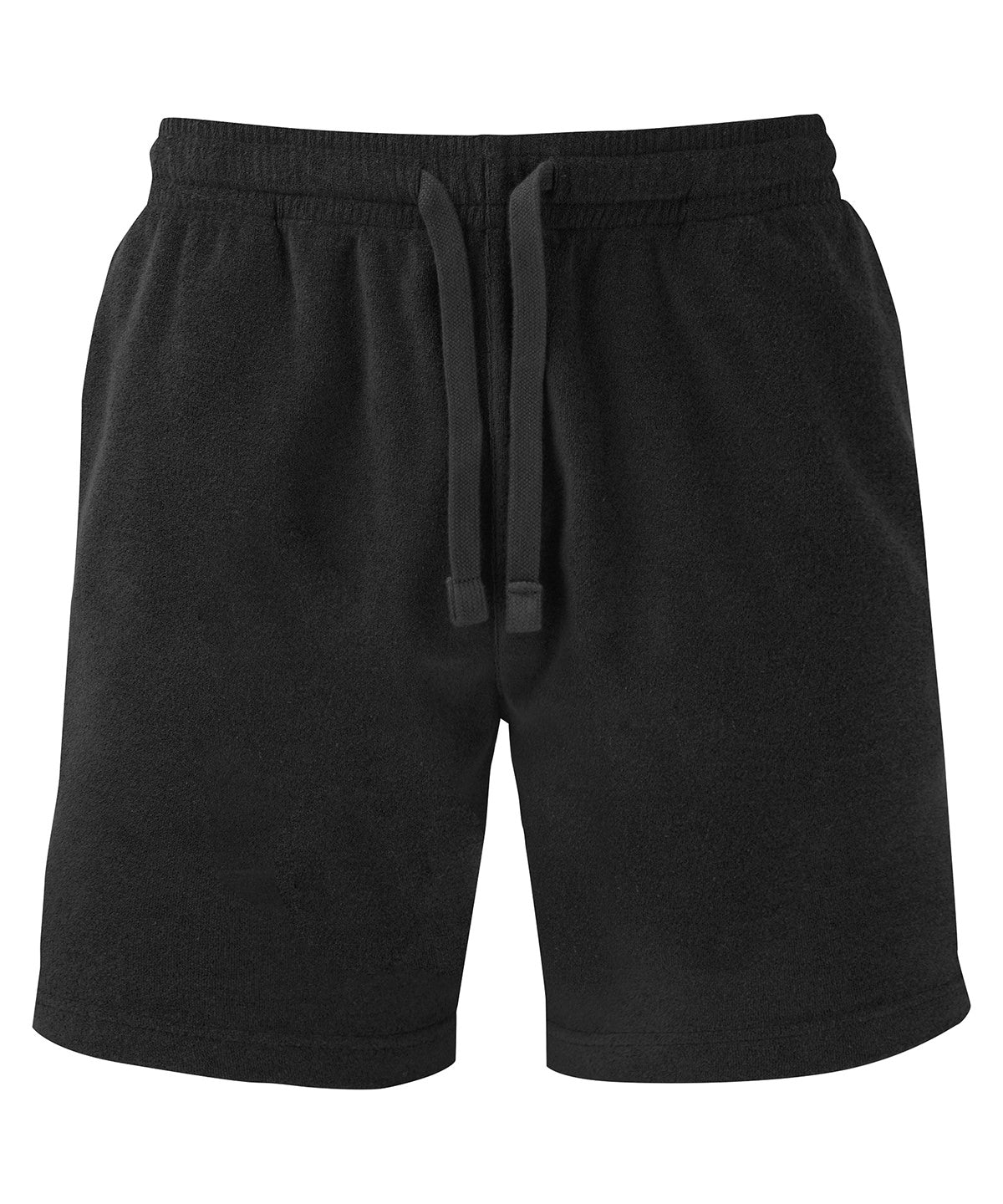 Wombat Men’s Terry shorts in Black, front view
