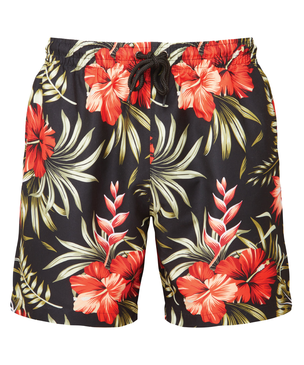 Wombat Men's swim shorts in Black/Red, front view
