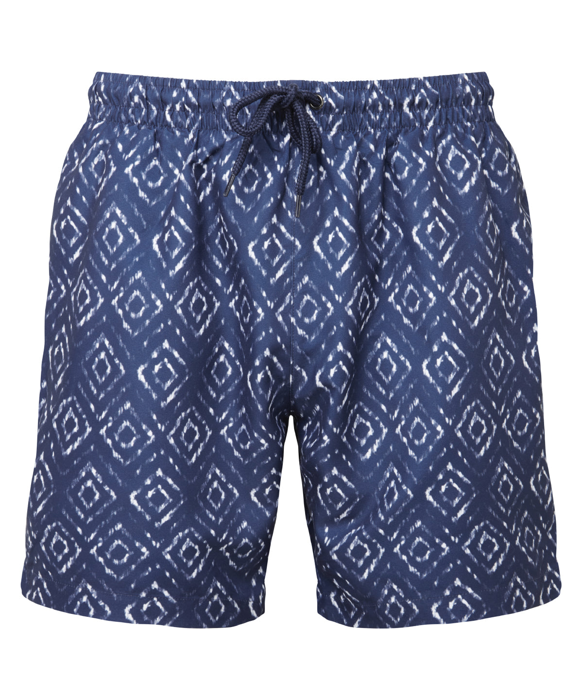 Wombat Men's swim shorts in Navy/White Aztec, front view