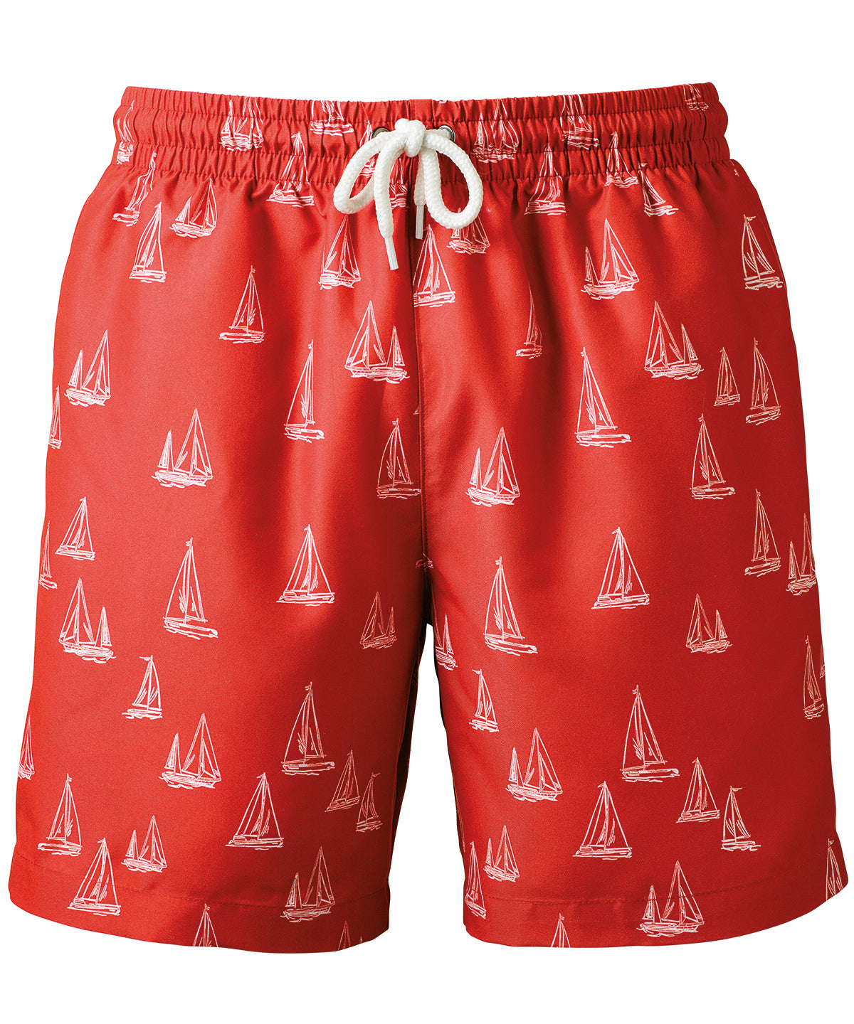 Wombat Men's swim shorts in Washed Coral Nautical Design, front view