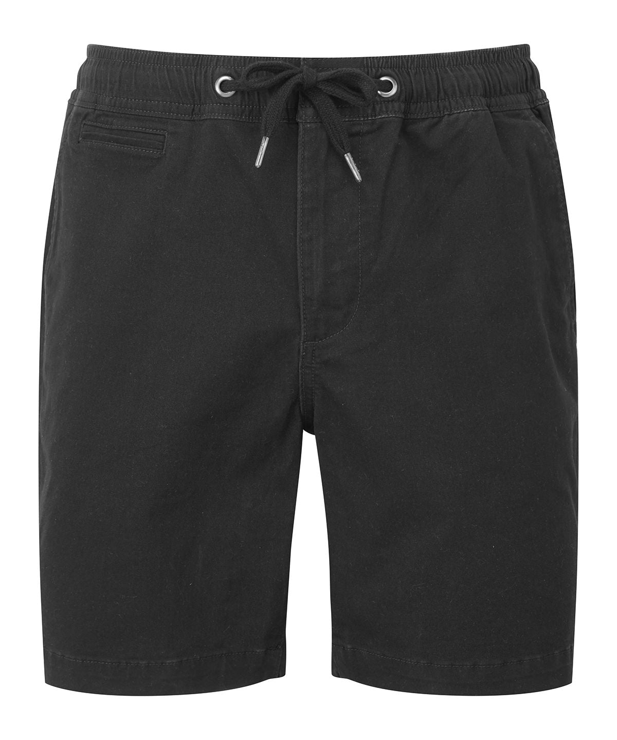 Wombat Men’s drawstring chino shorts in Black, front view