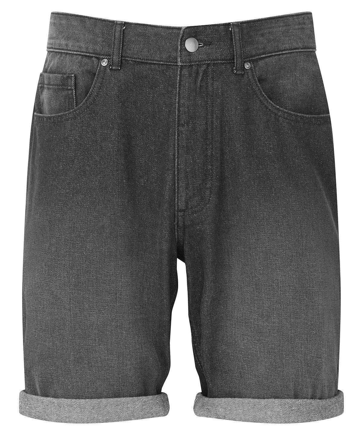 Wombat Men’s denim shorts in Black Denim, front view
