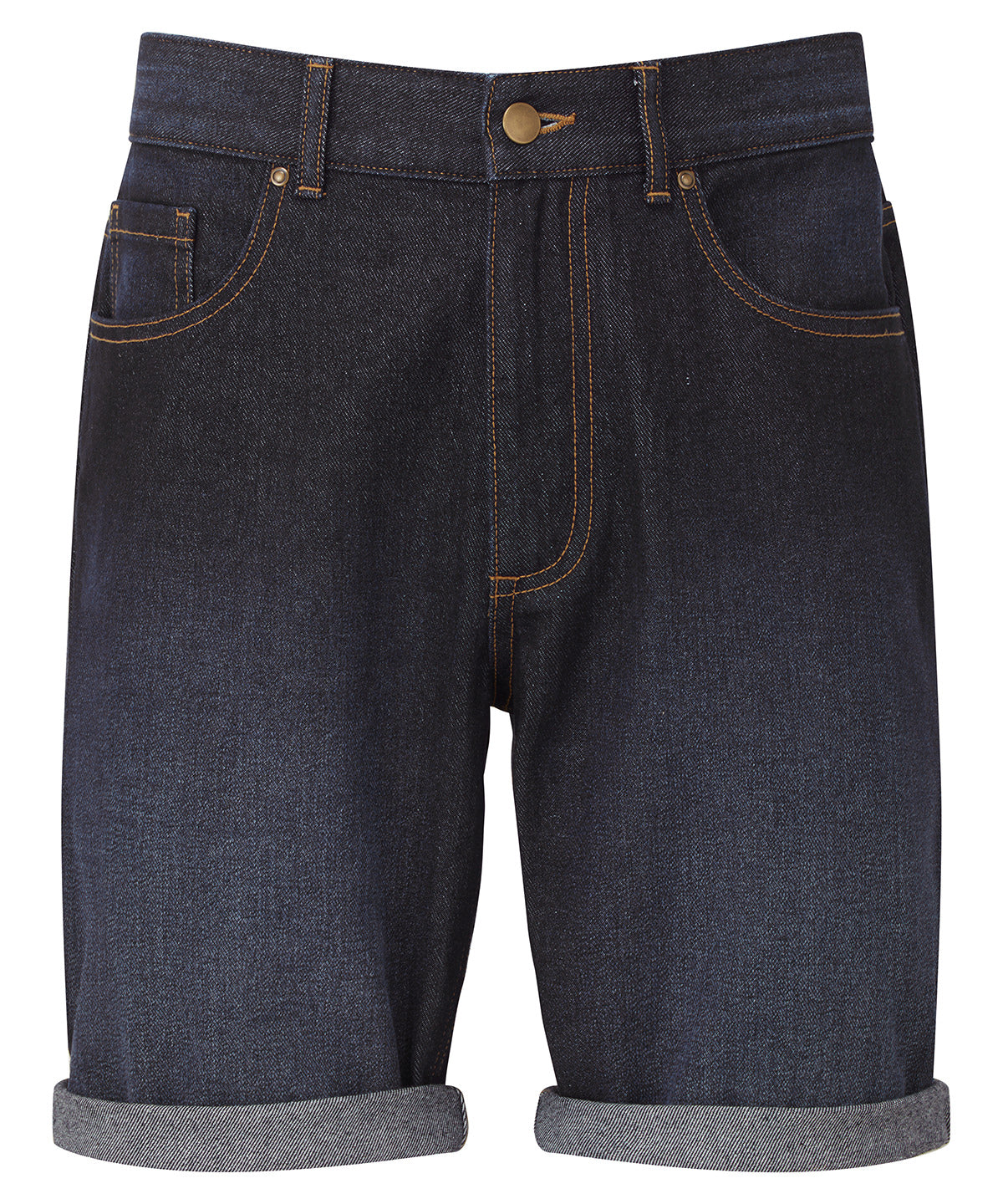 Wombat Men’s denim shorts in Indigo Denim, front view