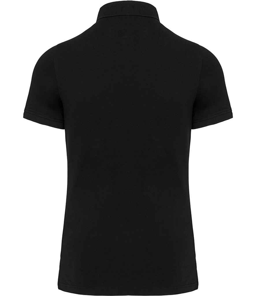 WK Designed To Work Stud Piqué Polo Shirt in Black, back view