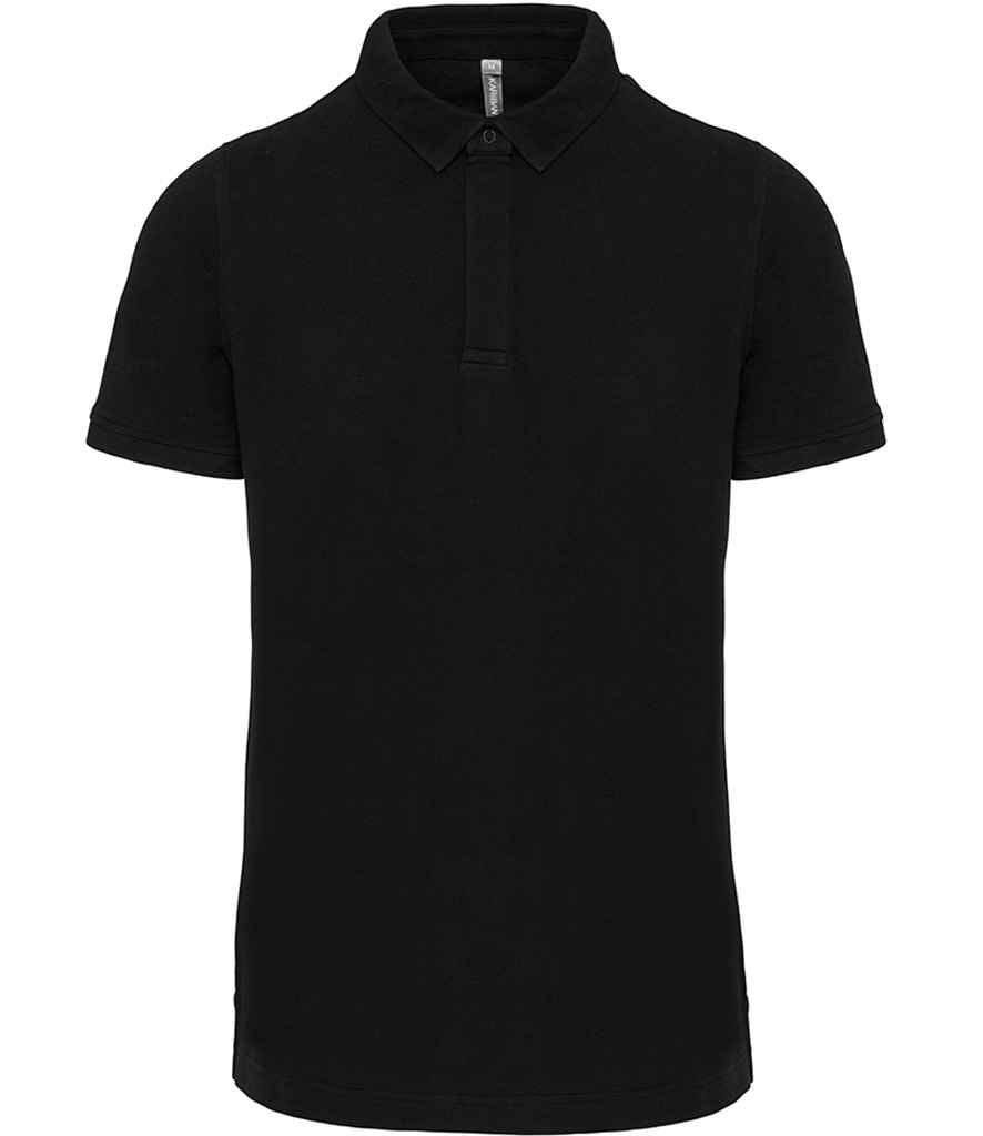 WK Designed To Work Stud Piqué Polo Shirt in Black, front view