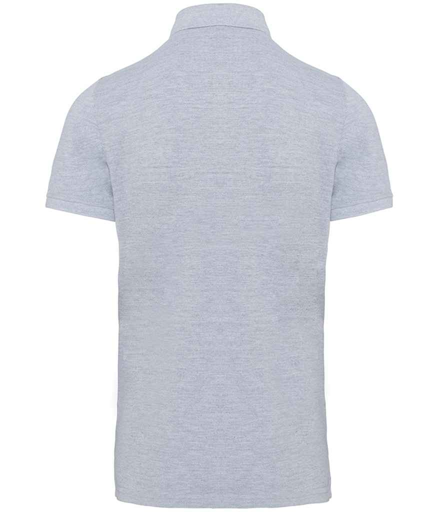 WK Designed To Work Stud Piqué Polo Shirt in Oxford Grey, back view