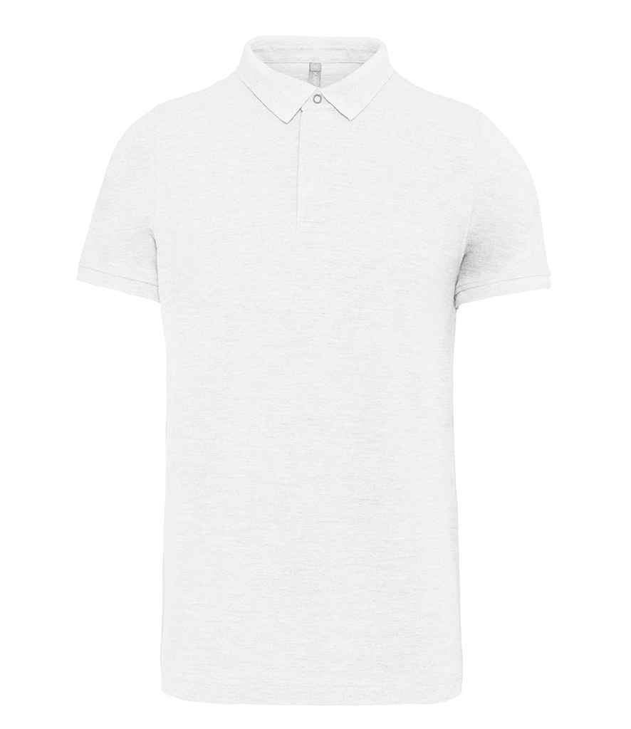 WK Designed To Work Stud Piqué Polo Shirt in White, front view