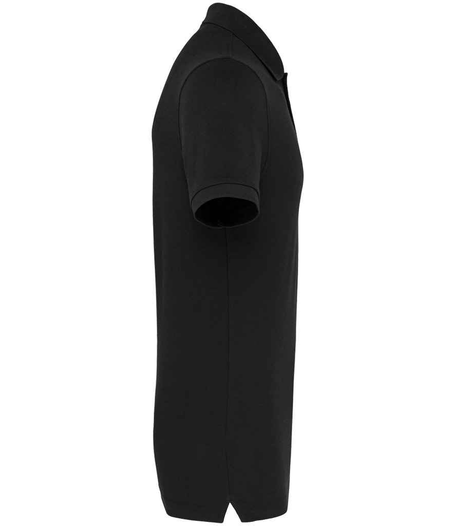 WK Designed To Work Anti-Bacterial Piqué Polo Shirt in Black, side view