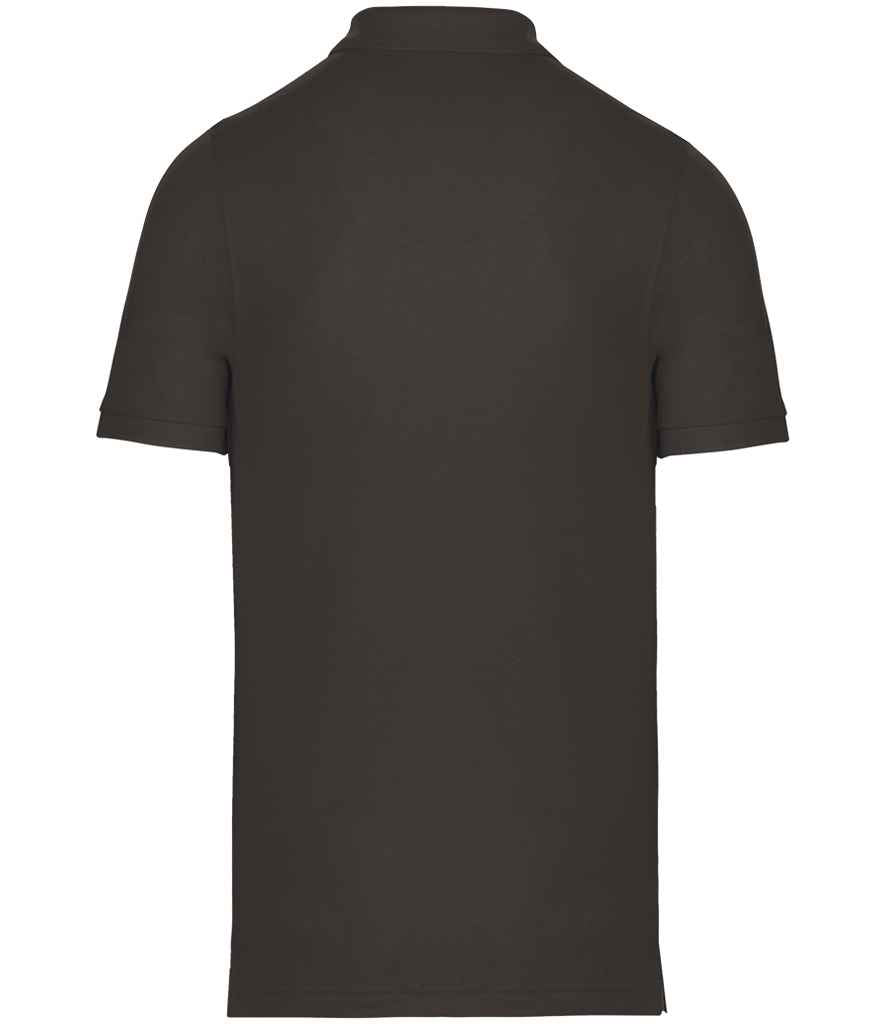WK Designed To Work Anti-Bacterial Piqué Polo Shirt in Dark Grey, back view