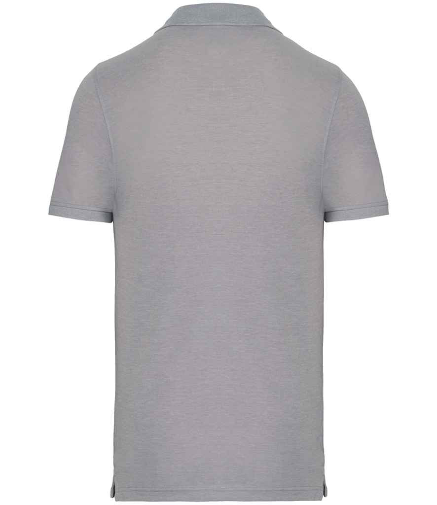 WK Designed To Work Anti-Bacterial Piqué Polo Shirt in Oxford Grey, back view
