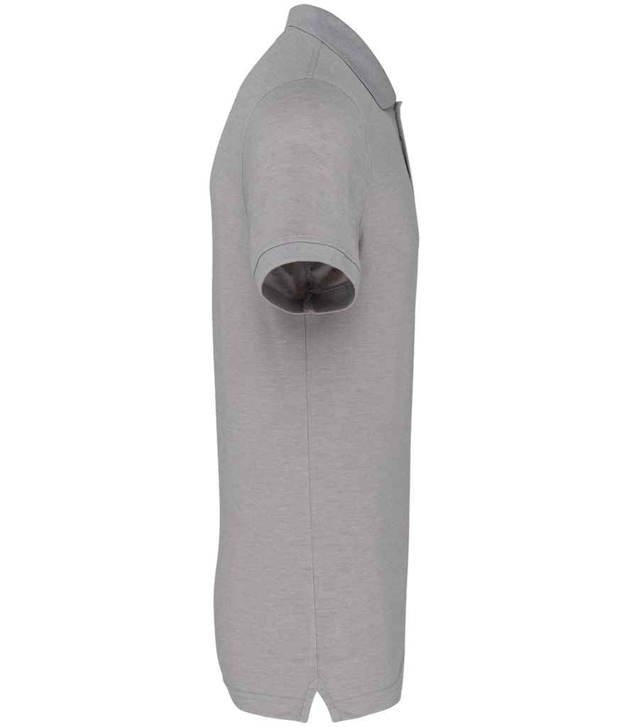 WK Designed To Work Anti-Bacterial Piqué Polo Shirt in Oxford Grey, side view