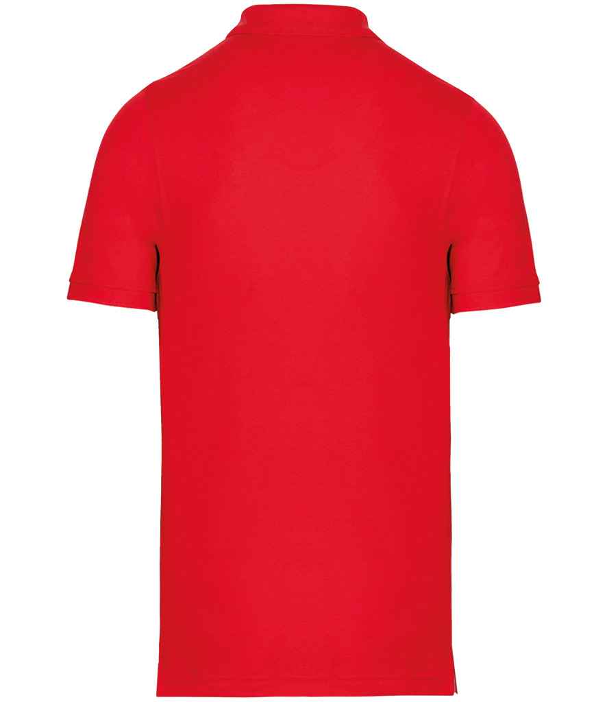 WK Designed To Work Anti-Bacterial Piqué Polo Shirt in Red, back view