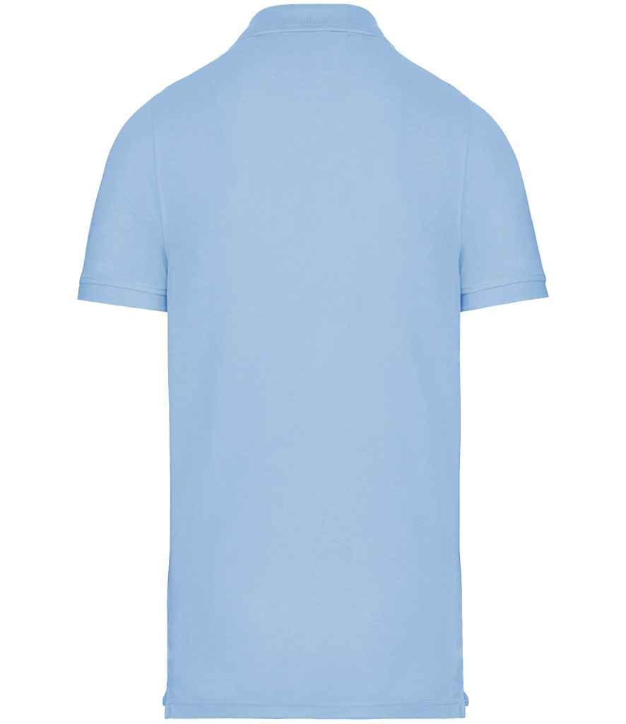 WK Designed To Work Anti-Bacterial Piqué Polo Shirt in Sky Blue, back view