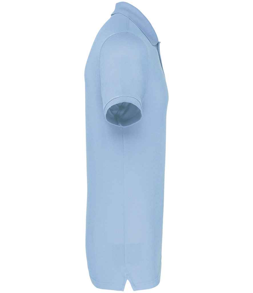 WK Designed To Work Anti-Bacterial Piqué Polo Shirt in Sky Blue, side view