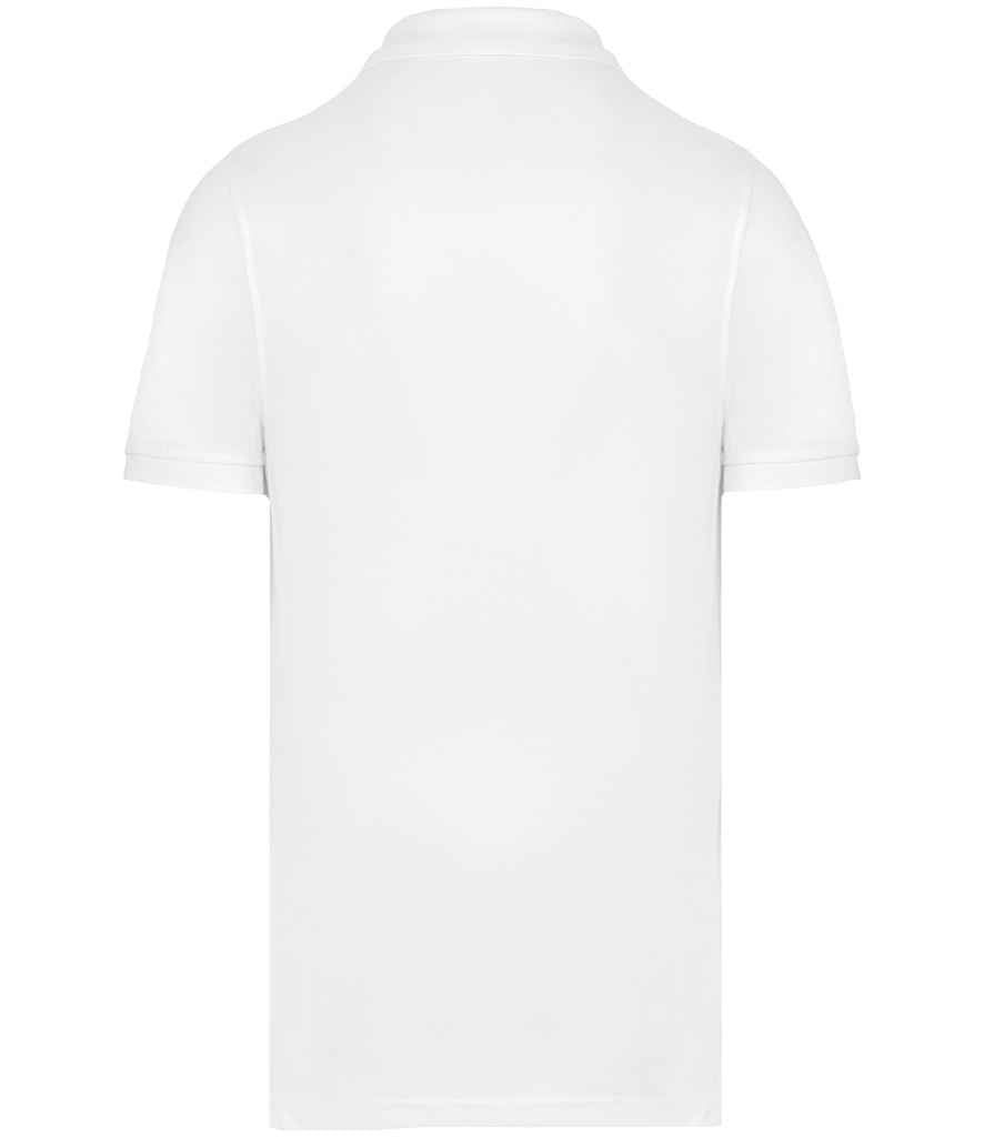 WK Designed To Work Anti-Bacterial Piqué Polo Shirt in White, back view