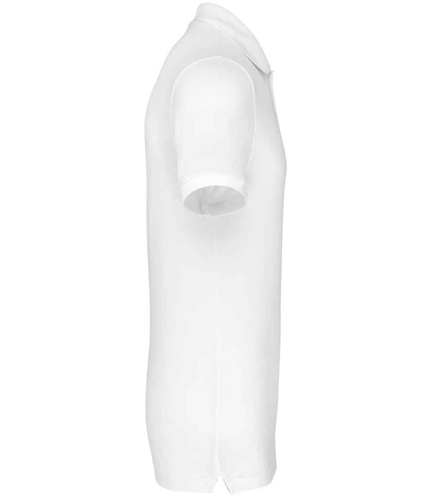 WK Designed To Work Anti-Bacterial Piqué Polo Shirt in White, side view
