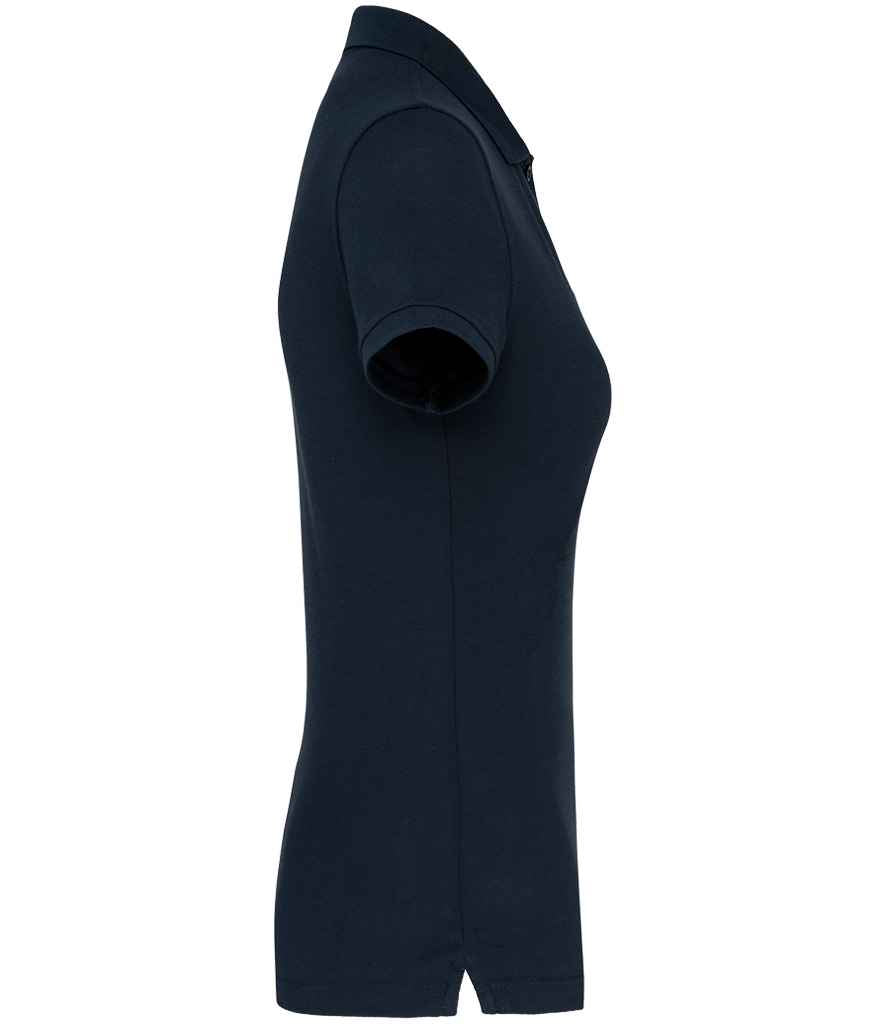 WK Designed To Work Ladies Anti-Bacterial Piqué Polo Shirt in Navy, side view