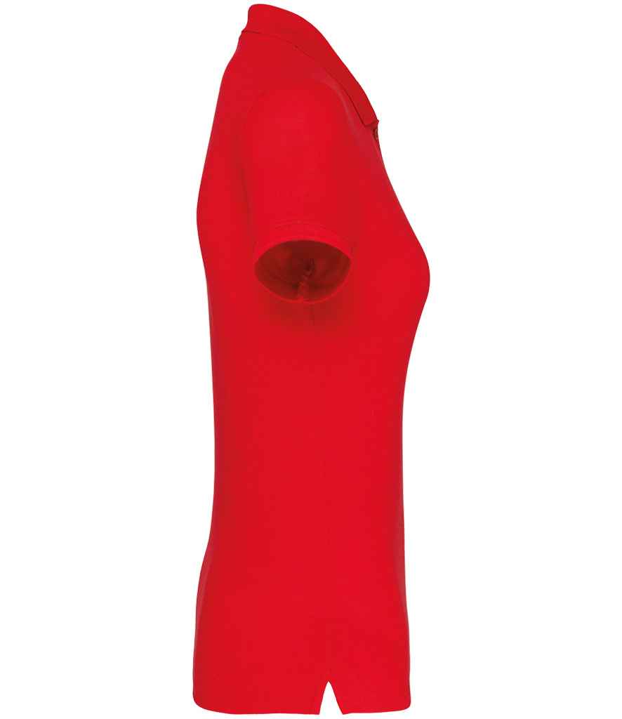 WK Designed To Work Ladies Anti-Bacterial Piqué Polo Shirt in Red, side view