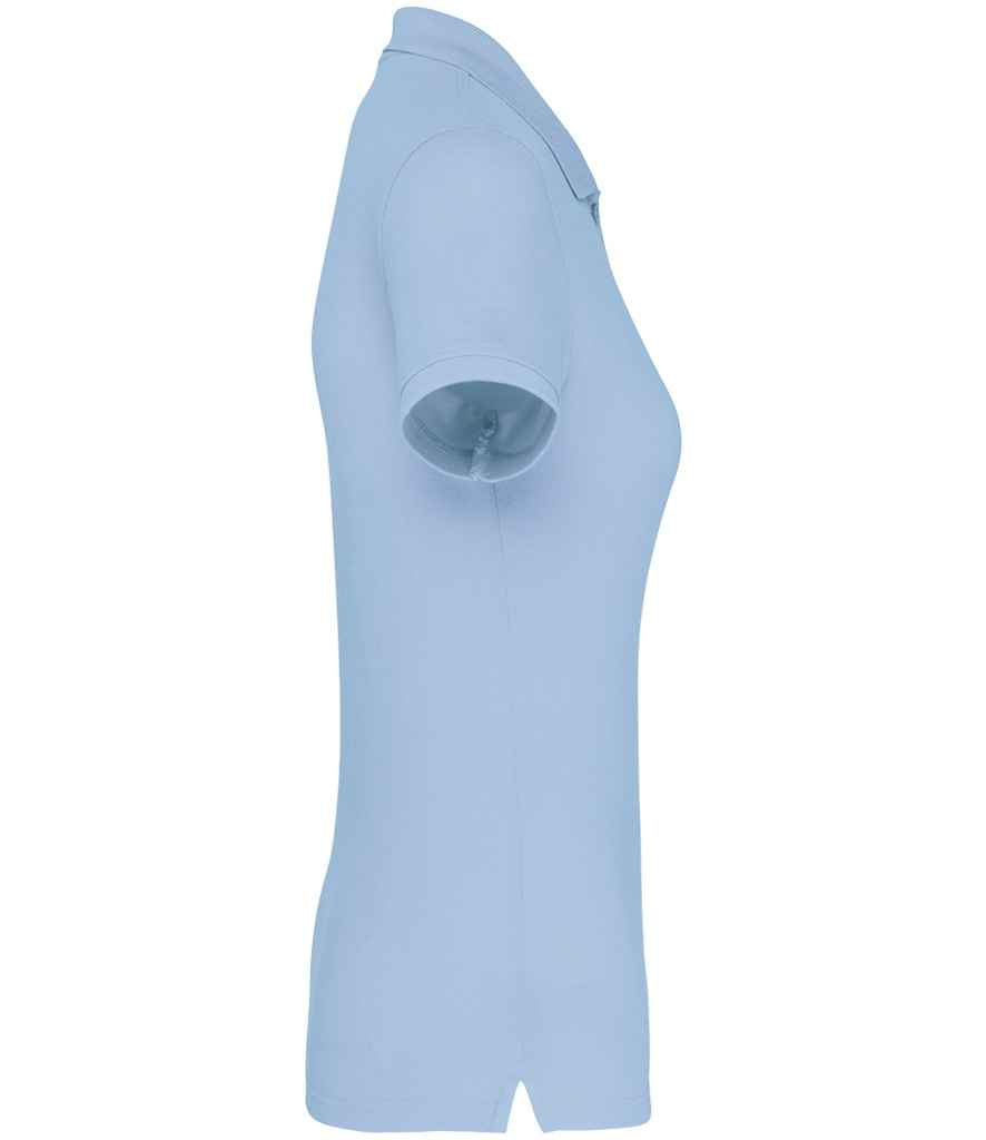 WK Designed To Work Ladies Anti-Bacterial Piqué Polo Shirt in Sky Blue, side view