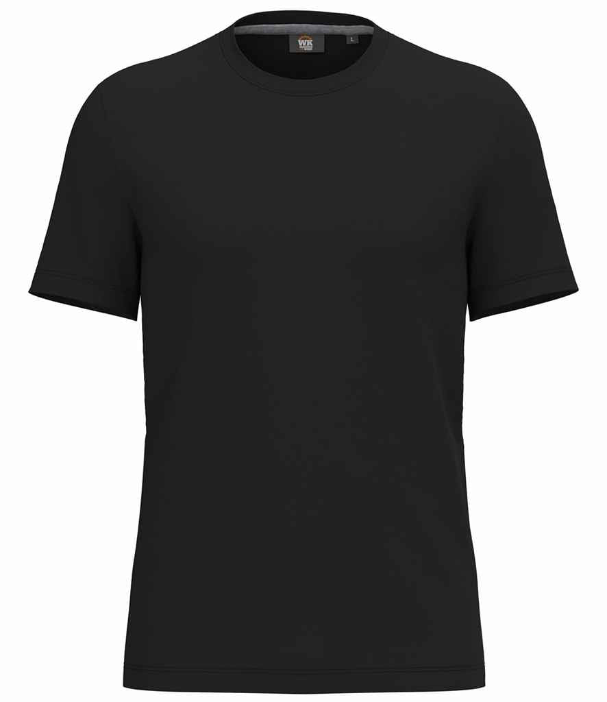 WK Designed To Work Anti-Bacterial Short Sleeve T-Shirt in Black, front view