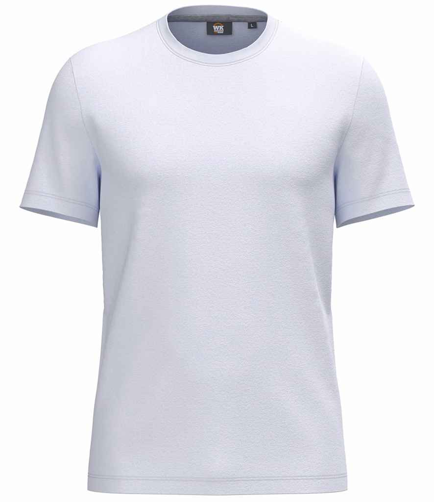 WK Designed To Work Anti-Bacterial Short Sleeve T-Shirt in White, front view
