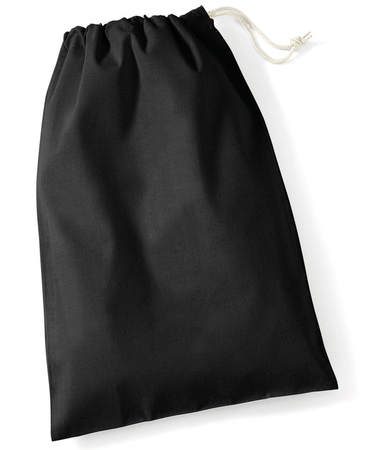 Westford Mill Cotton stuff bag in Black, front view