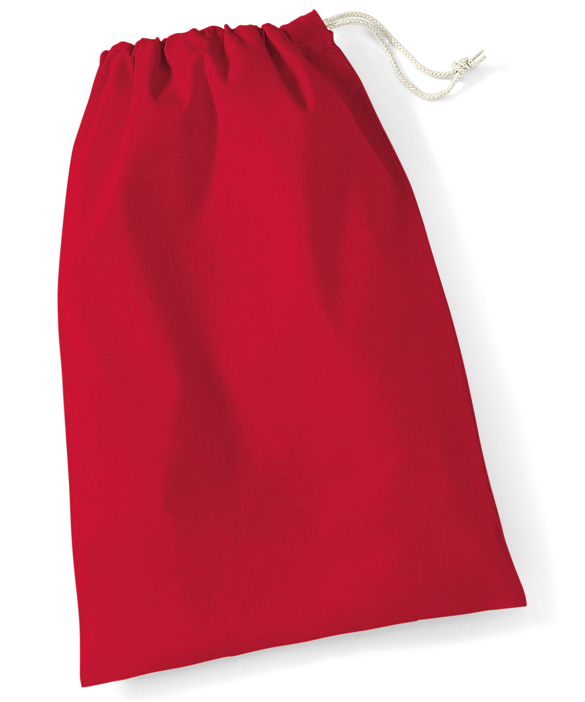 Westford Mill Cotton stuff bag in Classic Red, front view