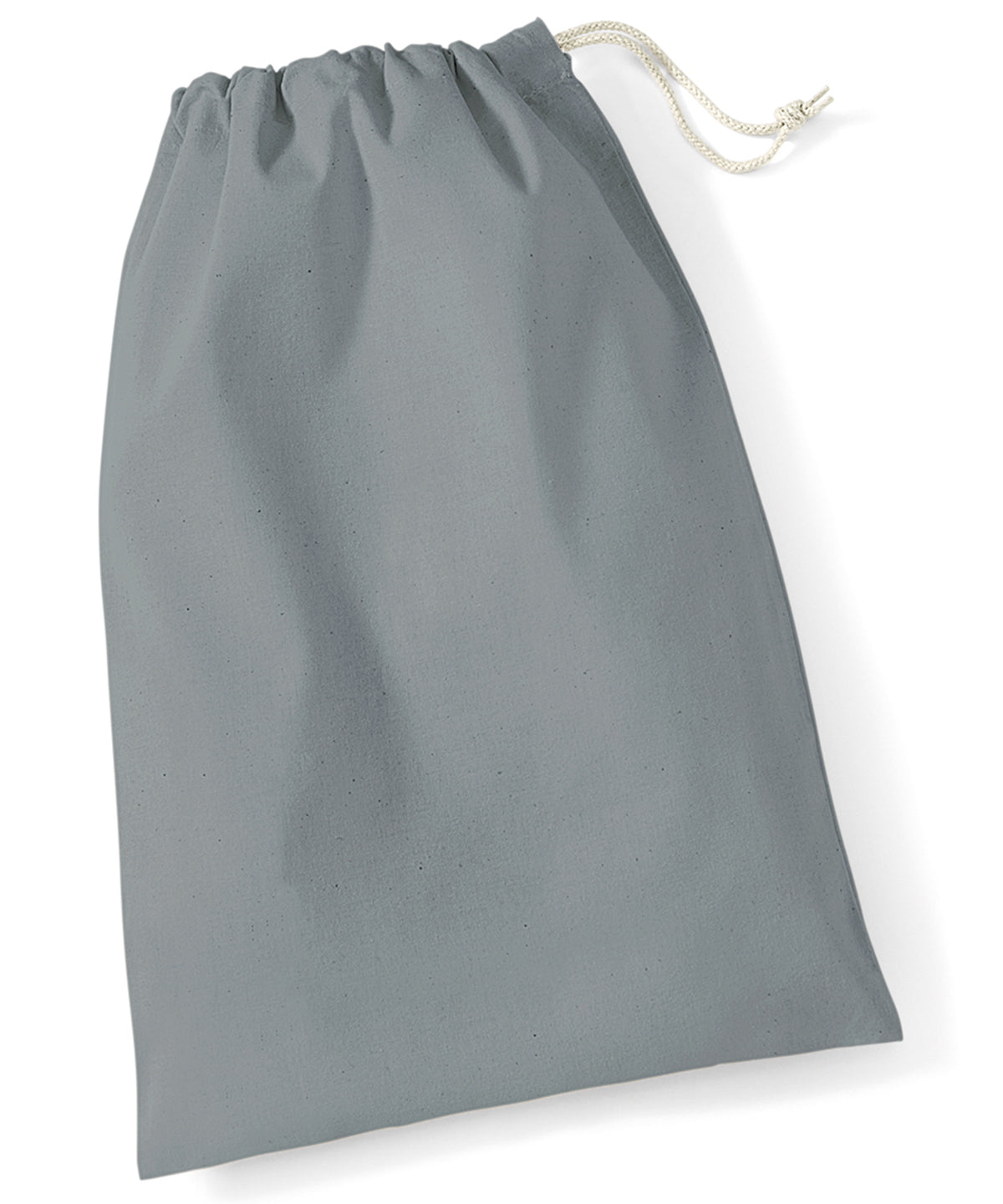 Westford Mill Cotton stuff bag in Pure Grey, front view