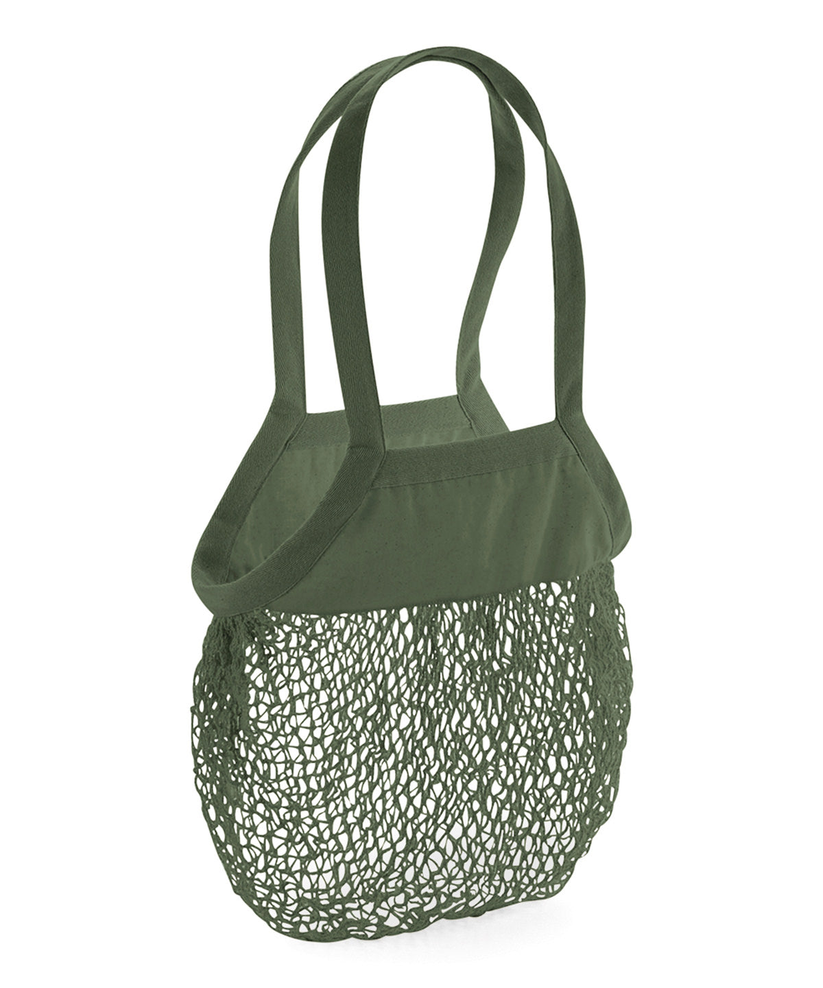 Westford Mill Organic cotton mesh grocery bag in Olive Green, front view