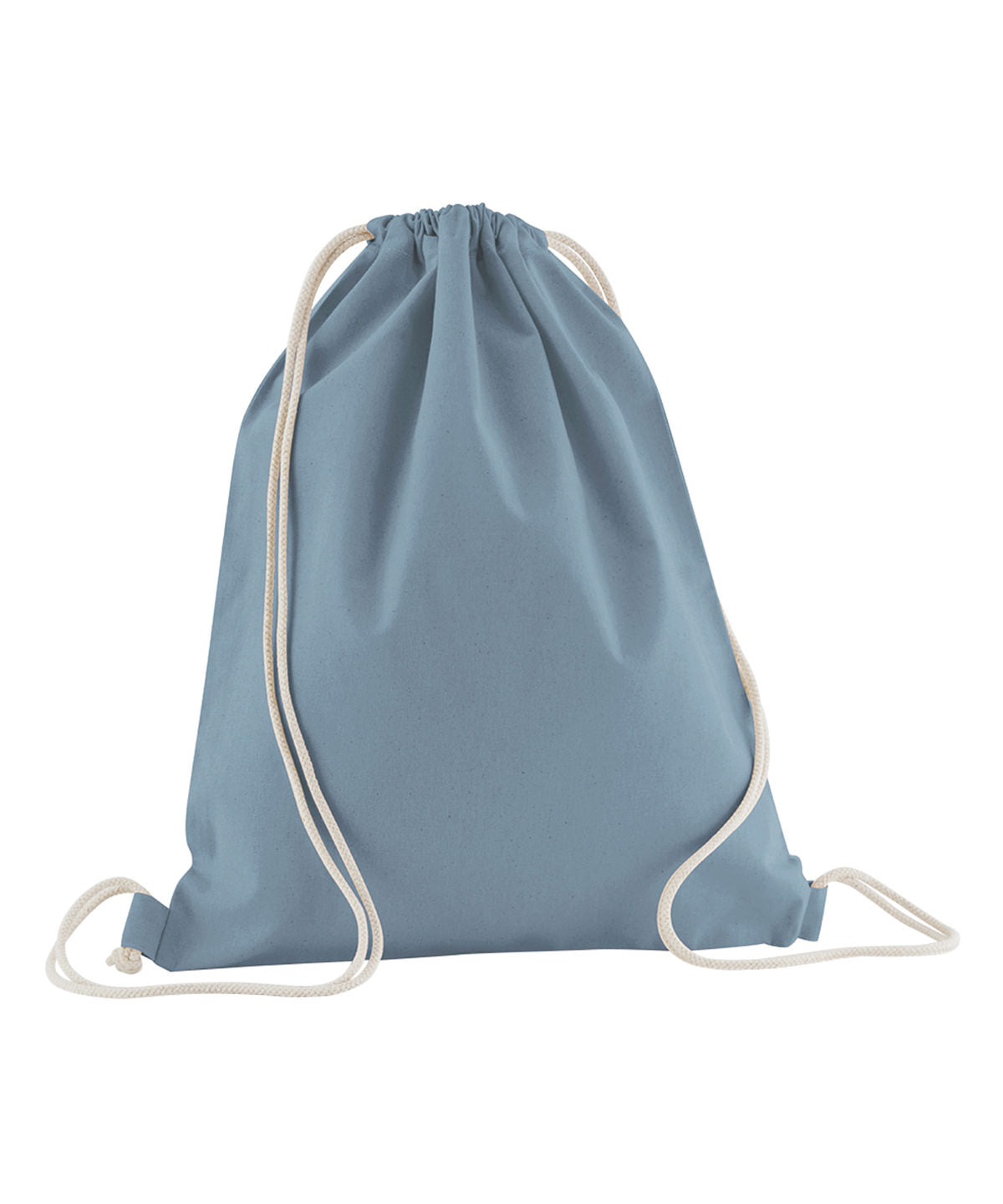 Westford Mill Organic cotton InCo. gym sac in Dusty Blue, front view