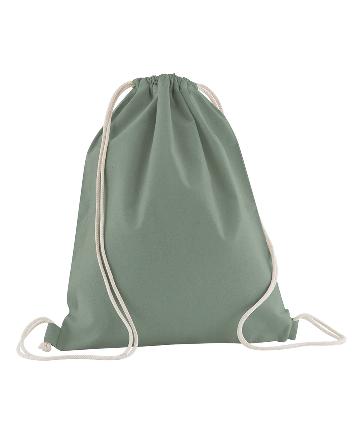 Westford Mill Organic cotton InCo. gym sac in Dusty Green, front view