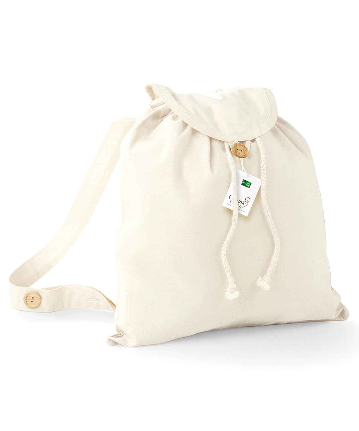 Westford Mill Organic festival backpack in Natural, lifestyle photo
