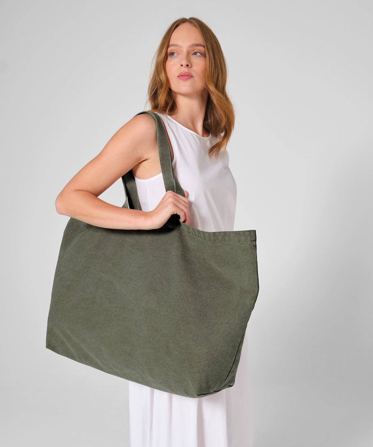 Westford Mill Garment-dyed oversized tote bag, lifestyle photo