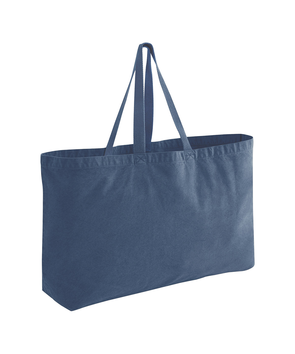 Westford Mill Garment-dyed oversized tote bag in Vintage Denim, front view