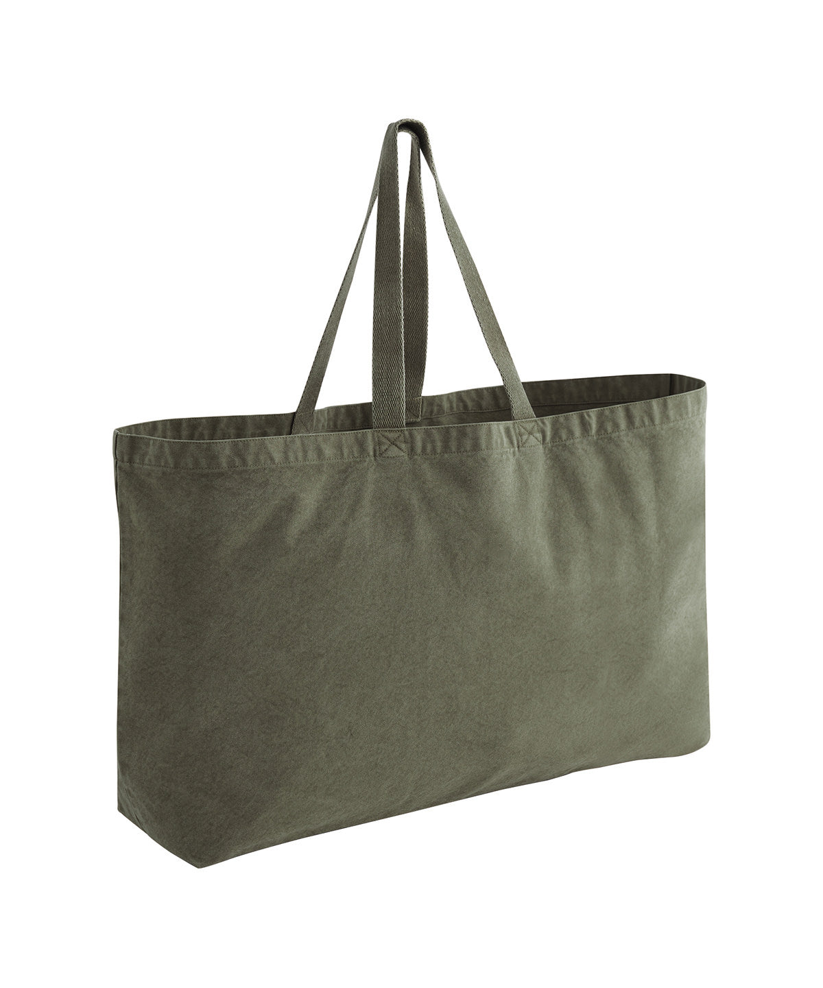 Westford Mill Garment-dyed oversized tote bag in Vintage Moss, front view