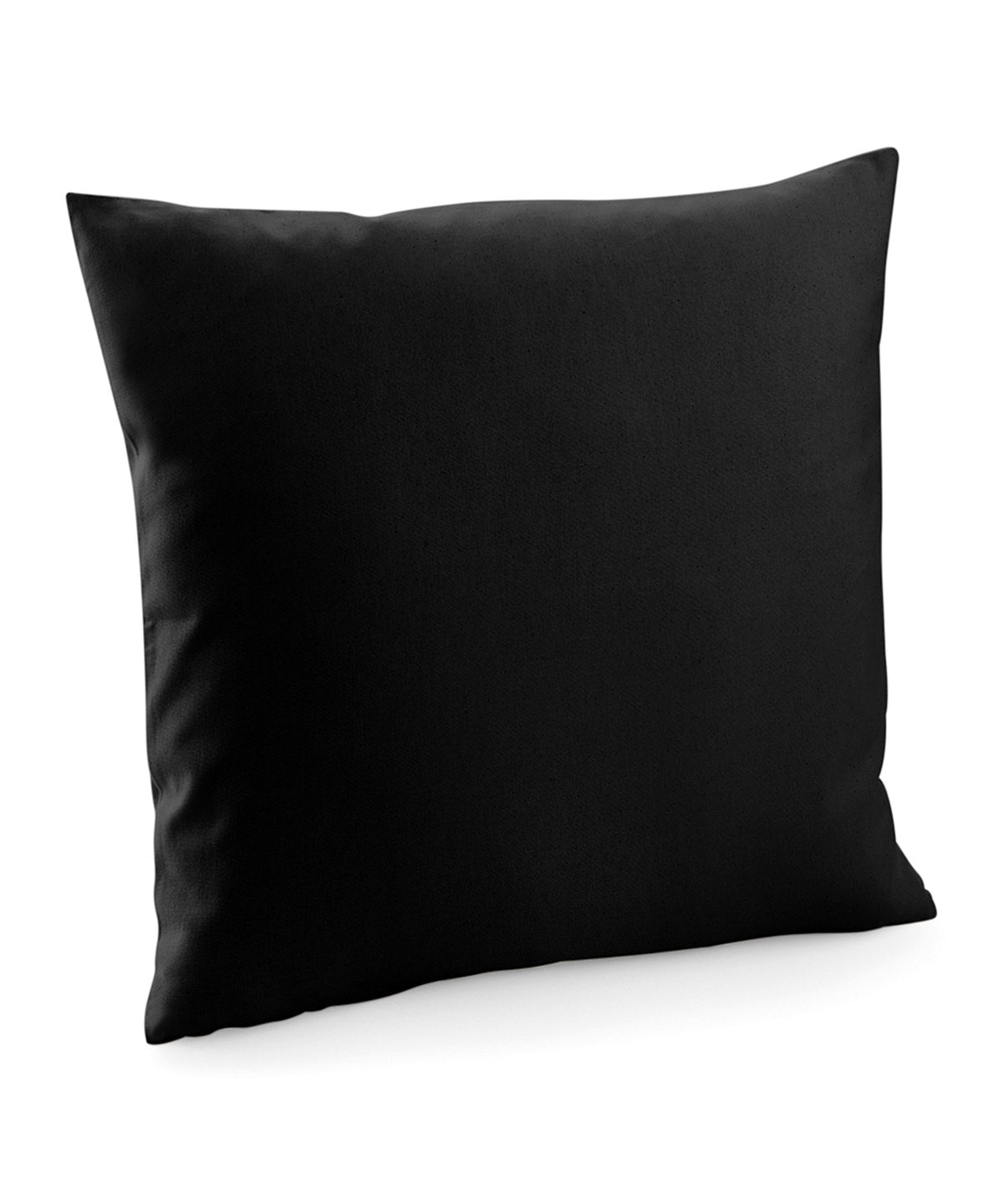 Westford Mill Fairtrade cotton canvas cushion cover in Black, front view