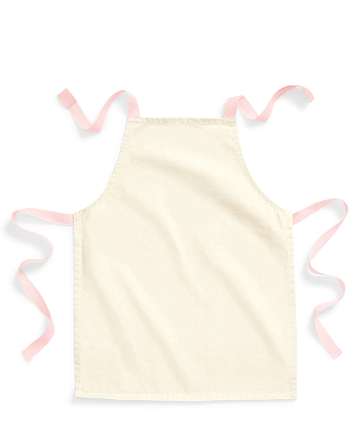 Westford Mill Fairtrade cotton junior craft apron in Natural/Pastel Pink, front view