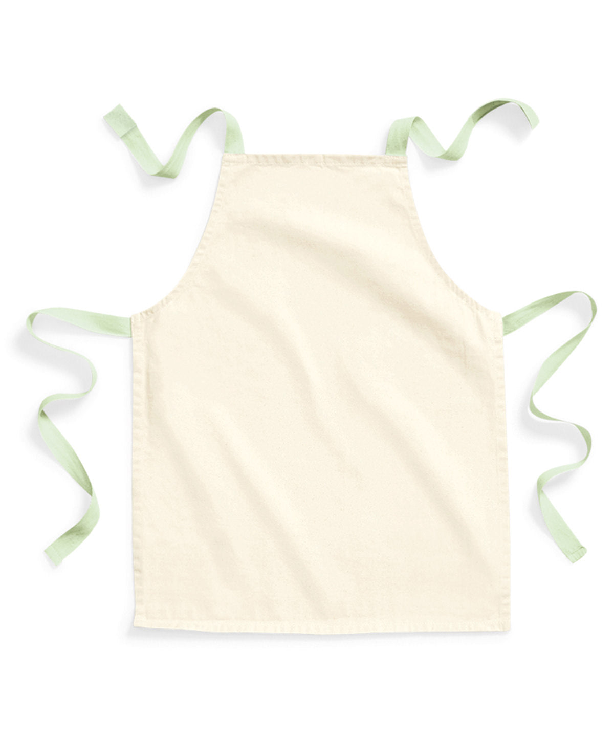 Westford Mill Fairtrade cotton junior craft apron in Natural/Pistachio, front view