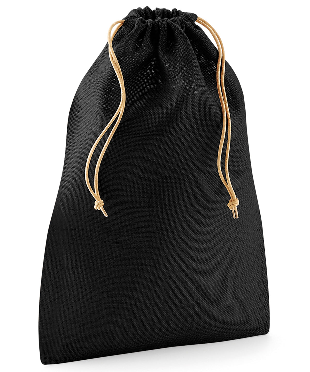 Westford Mill Jute stuff bag in Black/Natural, front view