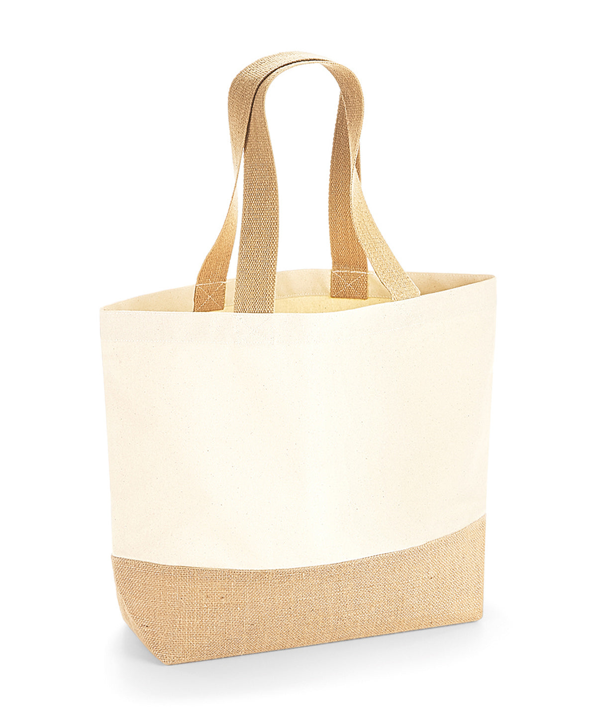 Westford Mill Jute base canvas tote in Natural, lifestyle photo