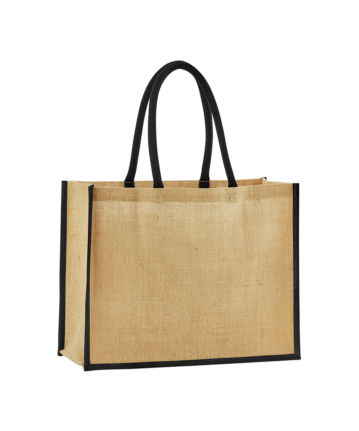 Westford Mill Natural starched jute classic shopper in Natural/Black, front view
