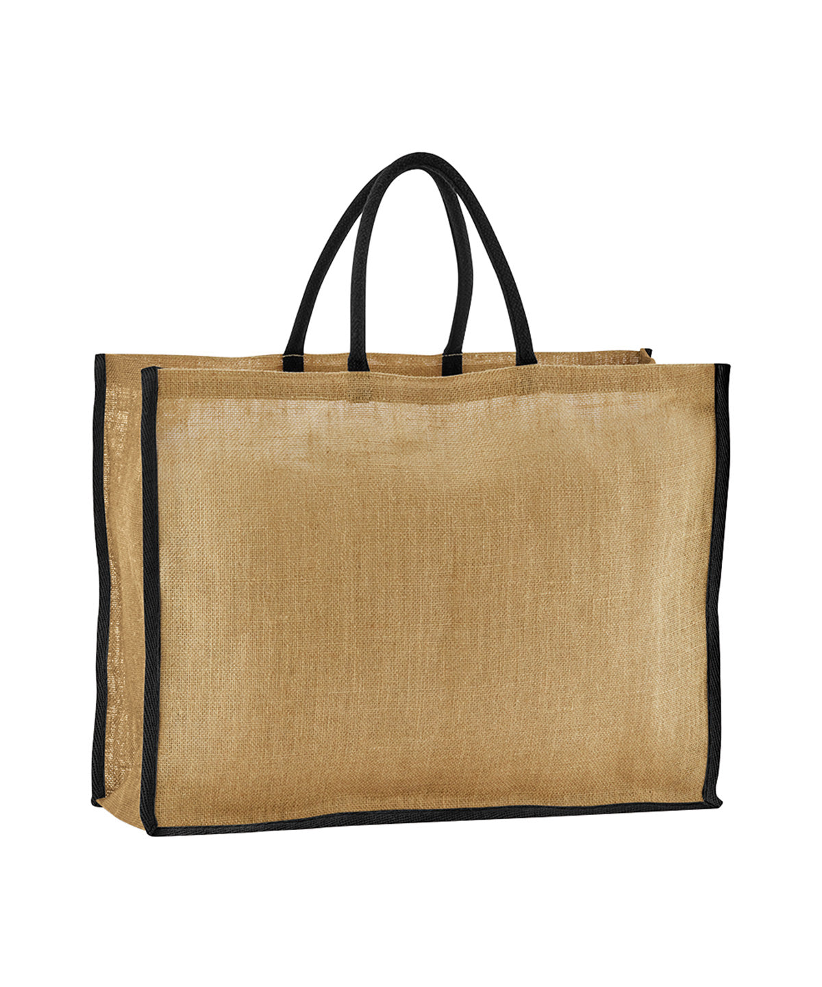 Westford Mill Natural starched jute market shopper in Natural/Black, front view