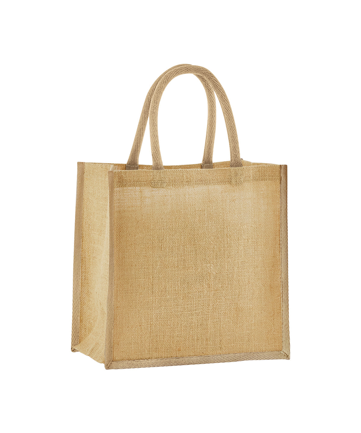 Westford Mill Natural starched jute mini gift bag in Natural, front view