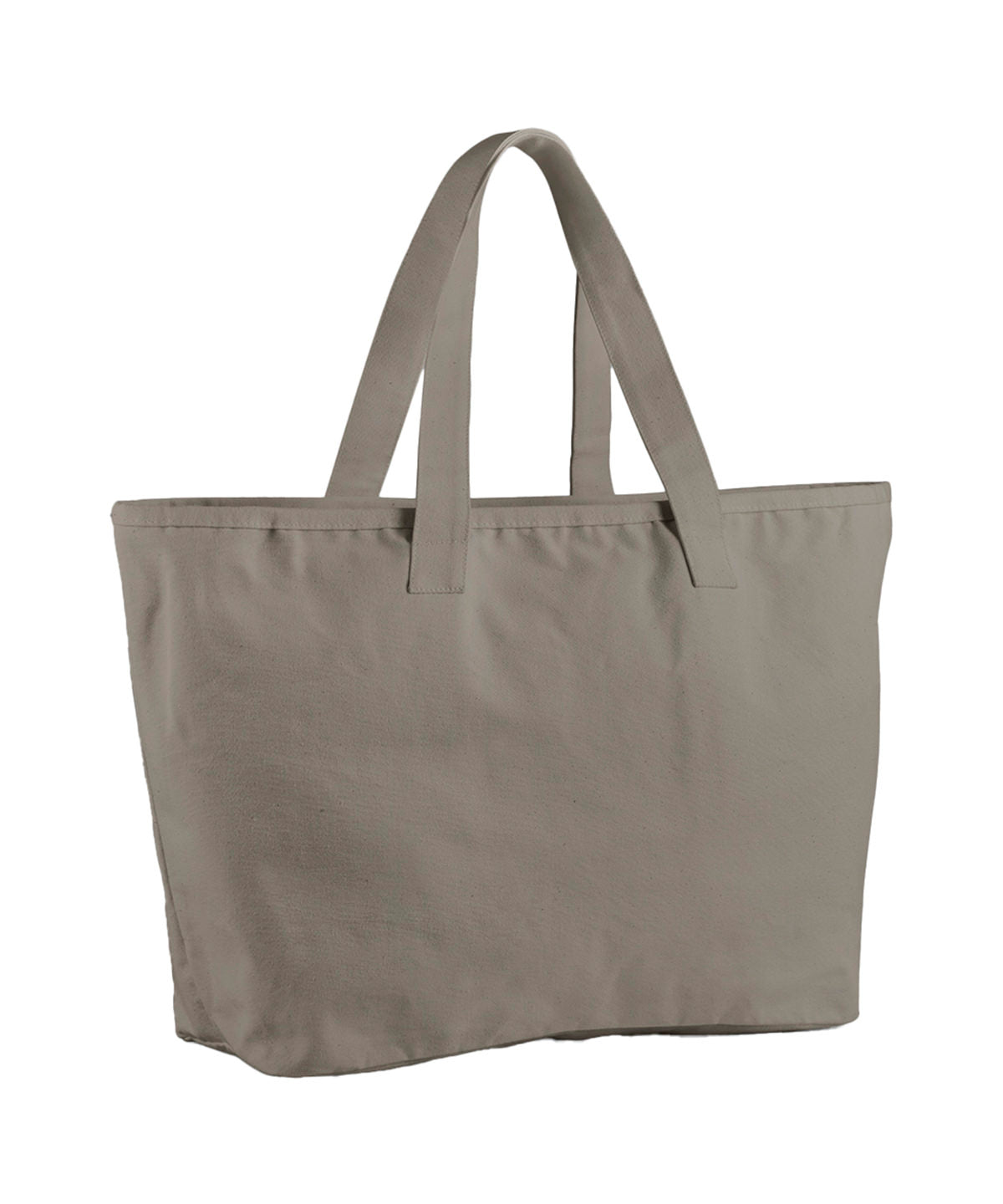 Westford Mill Oversized heavy duty canvas tote bag in Mushroom, front view