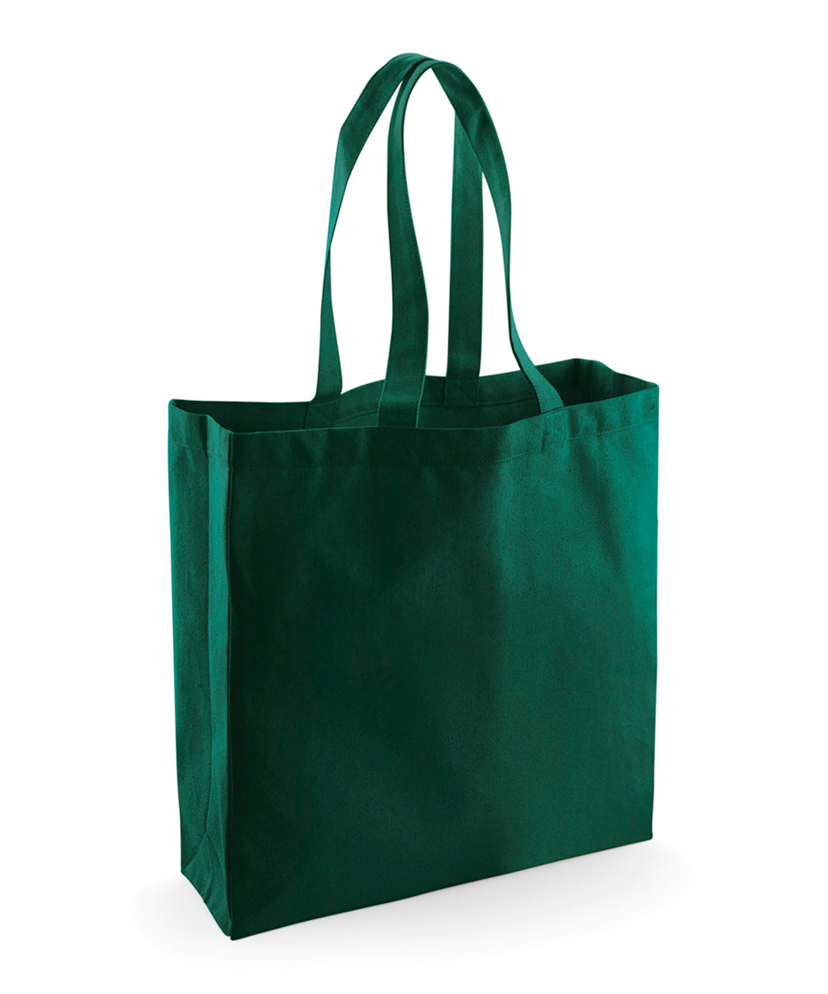 Westford Mill Fairtrade cotton classic shopper in Bottle Green, front view